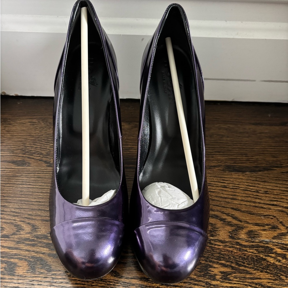 Hogan Purple Metallic Heels